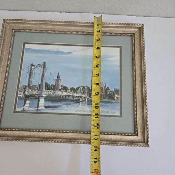 Dorothy Bruce Watercolor Framed Art Bank Street Bridge Inverness - Picture 10 of 10